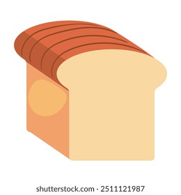 Pão de trigo integral. Alimentos saudáveis, padaria, dieta, nutrição adequada, carboidratos, proteína, gordura, estilo de vida, cuidados de saúde, fitness, perda ou ganho de peso, vitaminas, açúcar. Ilustração de vetor