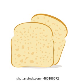Whole wheat bread - vector illustration, two toast bread slices