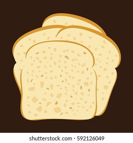 Whole wheat bread - vector illustration, two toast bread slices