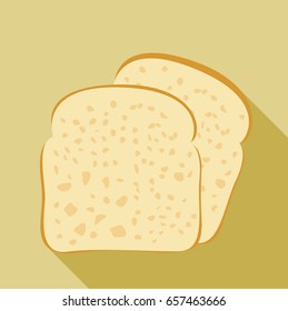 Whole wheat bread - vector illustration, two toast bread slices