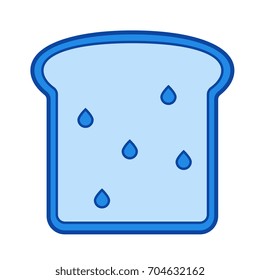 Whole wheat bread vector line icon isolated on white background. Whole wheat bread line icon for infographic, website or app. Blue icon designed on a grid system.
