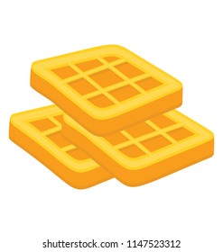 
Whole wheat breakfast waffles in square shape
