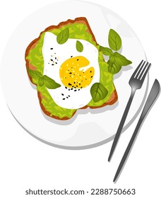 whole wheat toast with avocado and sunny side up egg