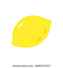 Limão amarelo inteiro em estilo de desenho animado plano simples isolado no fundo branco