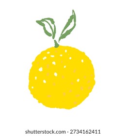 Whole Yuzu Fruit with Stem