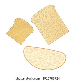 Wholegrain Bread Slices as Breakfast Ingredients Vector Illustration