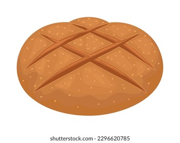 wholemeal bread bakery icon isolated