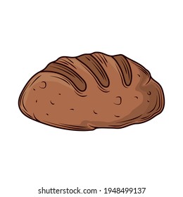 icono de pan integral aislado