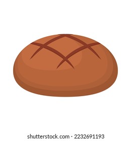 wholemeal bread loaf icon isolated