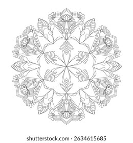 Página do Livro de Coloração do modelo Mandala Integridade. Fácil Mandala colorir páginas do livro para adultos para relaxar, experiências dar alívio. Arquivo de vetor redimensionável