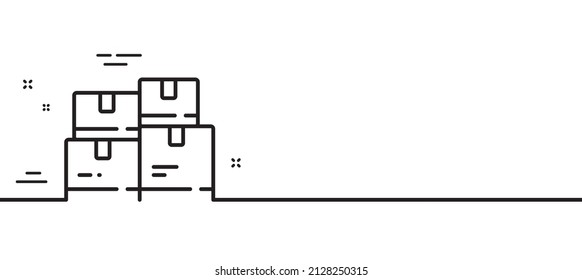 Wholesale inventory line icon. Warehouse boxes sign. Logistic goods symbol. Minimal line illustration background. Wholesale inventory line icon pattern banner. White web template concept. Vector