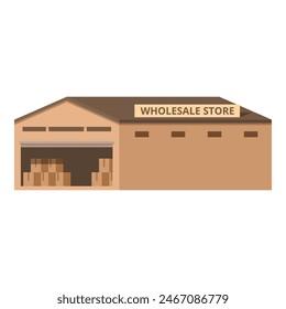 Wholesale store building marketplace icon cartoon vector. Storage shop. Rental box