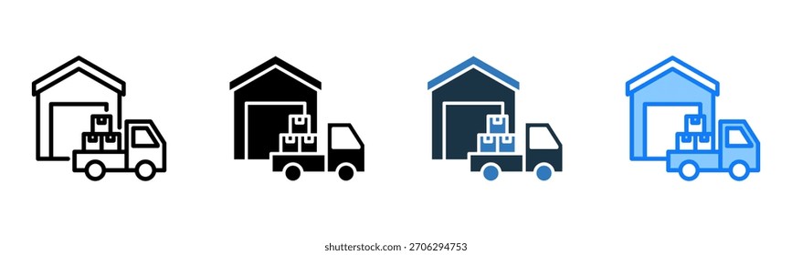 Ilustración vectorial de Estilo Múltiple de Icono de Proveedor al por mayor
