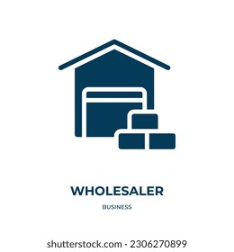 wholesaler vector icon. wholesaler, retail, wholesale filled icons from flat business concept. Isolated black glyph icon, vector illustration symbol element for web design and mobile apps