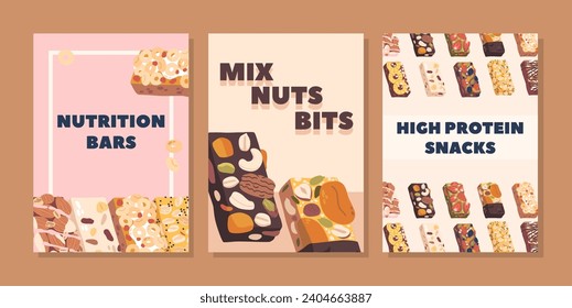 Wholesome Banners Adorned With An Array Of Irresistible Granola Bars, Symphony Of Crunchy Oats, Nuts