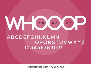 Whooop Rounded Regular Sans Serif Typeface Design. Vector Alphabet, Letters, Font, Typography.