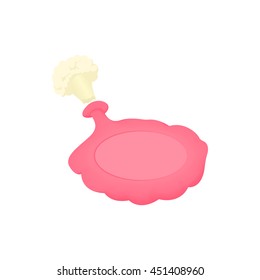 Whoopee cushion icon in cartoon style on a white background