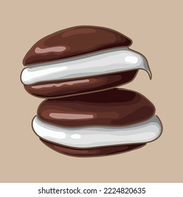 Whoopi Pie Cookies. Vector graphics