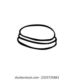 Whoopie Pie. Hand drawn sweet doodle isolated on white background. Vector Illustration. EPS10