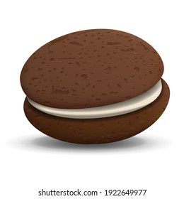 Whoopie Pie Realistic Vector Dessert Illustration Isolated On White Background