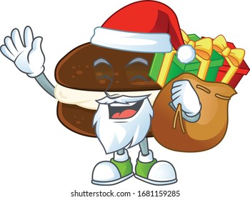 Whoopie pies Cartoon character of Santa with box of gift