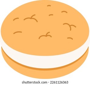 Whoopie Sandwich Marshmallow Dessert Icon Element illustration Flat style