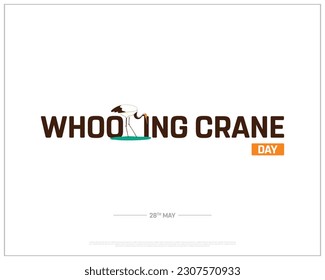 Whooping Crane Day, Whooping Crane, 28th May, Concept, Editable, Typographic Design, typography, Vector, Eps, Whooping crane bird Day, Corporate design, Whooping crane bird icon, Design, water, icon