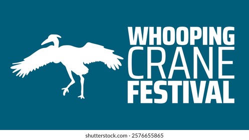 Whooping Crane Festival background banner or poster design template. observed every year in February. Holiday concept. Use to any Template, card, poster, placard, template.