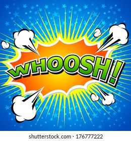 WHOOSH !- Comic Speech Bubble, Cartoon.