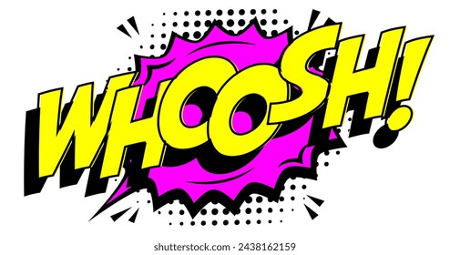 WHOOSH Comic Text on Sunburst Background
