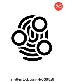 Whorl finger scan Icon Flat Style Isolated Vector Illustration