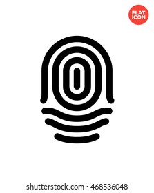 Whorl of fingerprint Icon Flat Style Isolated Vector Illustration
