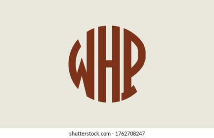 WHP Circle Emblem Abstract Monogram Letter Mark Vector Logo Template