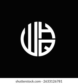 logotipo WHQ ícone WHQ monograma WHQ letra minimalista Círculo plana Design de logotipo abstrato moderno único.
