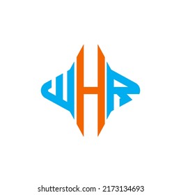 WHR letter logo creative design with vector graphic