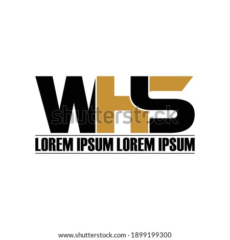 WHS letter monogram logo design vector