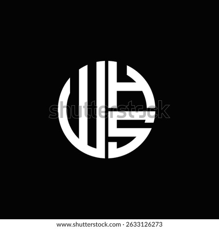 WHS logo WHS icon WHS monogram WHS letter minimalist Circle flat Unique modern abstract logo design.
