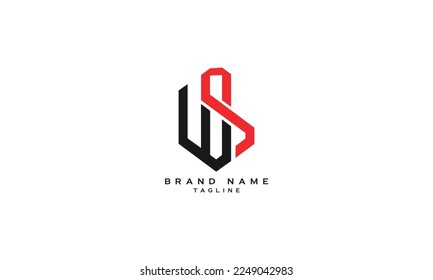 WHS, WH, WS, Resumen diseño inicial de logotipo de letra monograma
