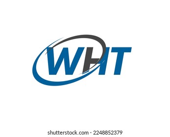 Letra WHT creativo diseño elegante del logo de swoosh