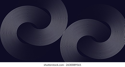whte geometric abstract background overlapping layers on bright space with line effect decoration. Circle style concept modern graphic design element for banner, flyer, card. vector	