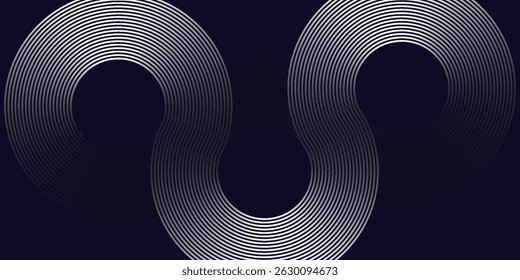 whte geometric abstract background overlapping layers on bright space with line effect decoration. Circle style concept modern graphic design element for banner, flyer, card. vector	