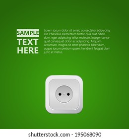Whte socket in the green wall