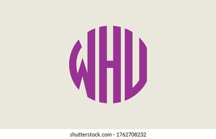 Plantilla de logotipo de marca vectorial de la letra monográfica WHU Emblem Resumen