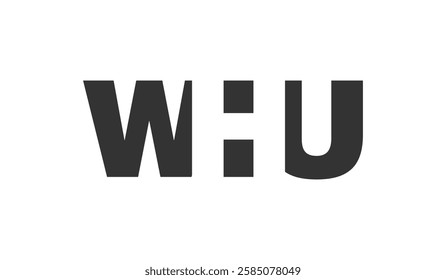 WHU logo design. Initial letter W H U bold font style for tech startups, consulting, corporate branding. Creative company name, headlines typography identity, trendy logotype. Vector illustration.