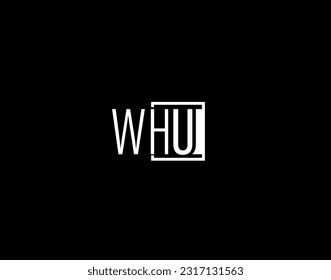 WHU Logo and Graphics Design, Modern and Sleek Vector Art and Icons isolated on black background