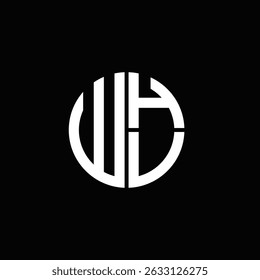 WHV logo WHV icono WHV monograma WHV letra minimalista Círculo plano Diseño de logotipo abstracto moderno único.
