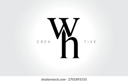 WhWh Elegant Serif Monogram Logo - Luxo Letra Tipográfica em Minúsculas para Marca Moderna