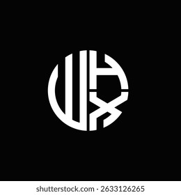 WHX logotipo WHX ícone WHX monograma WHX letra minimalista Círculo plana Design de logotipo abstrato moderno único.

