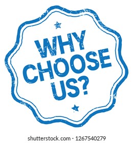 Why Choose Us. Blue Rubber Stamp.