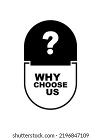 why choose us sign on white background